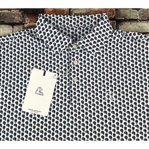 Rhoback The Skully Performance Polo Mens XL Golf Short Sleeve White Navy New